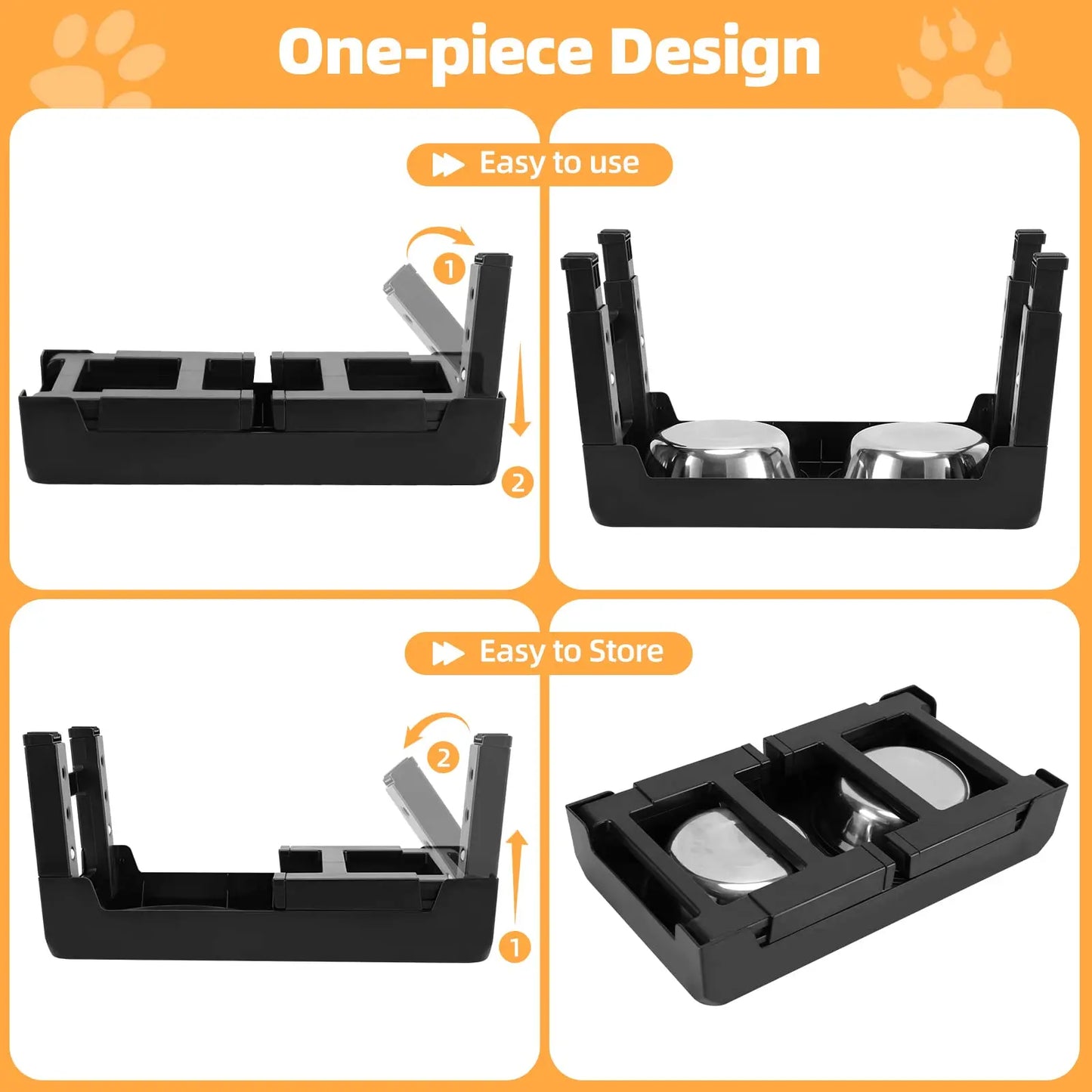 Adjustable Elevated Dog Feeder with Double Bowls