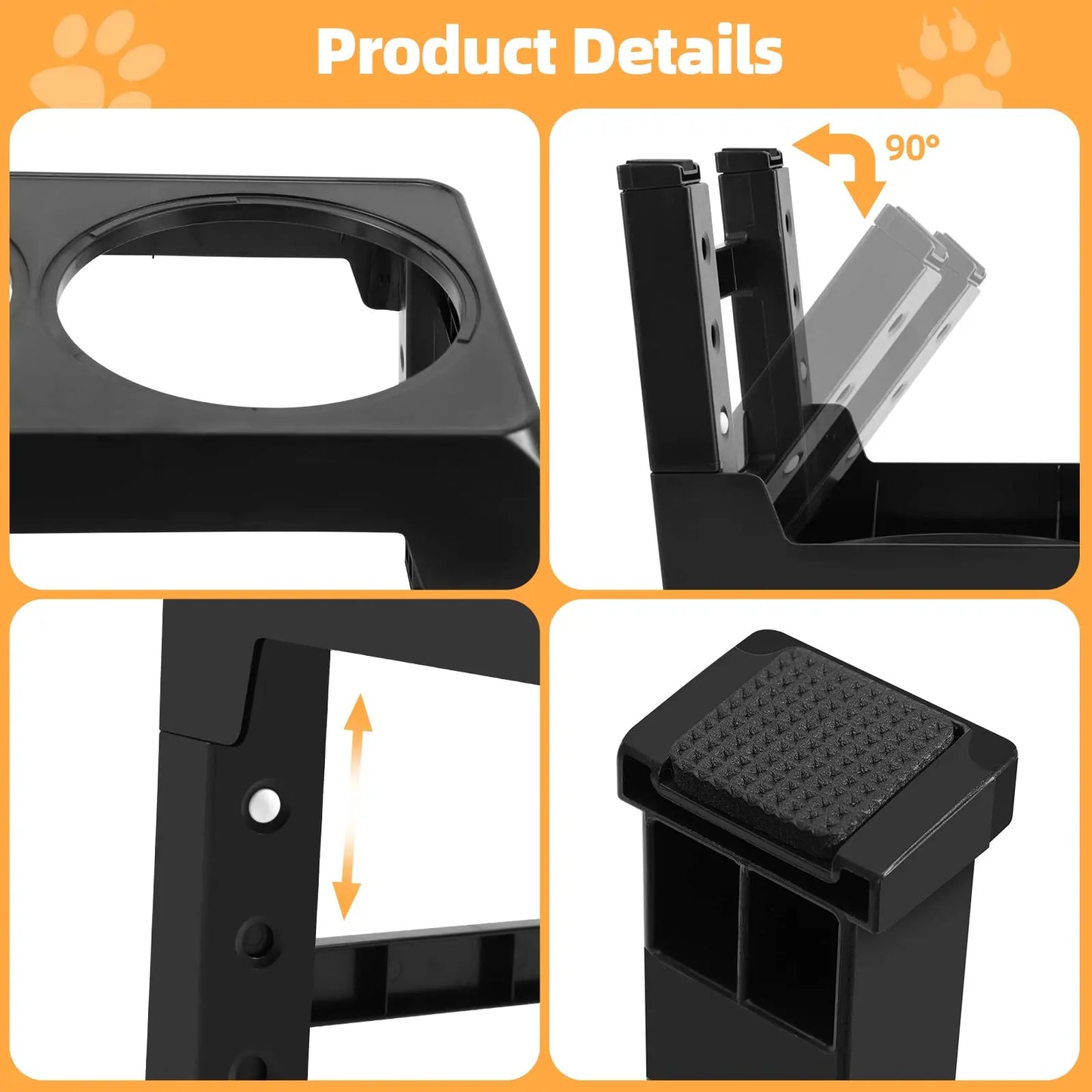 Adjustable Elevated Dog Feeder with Double Bowls